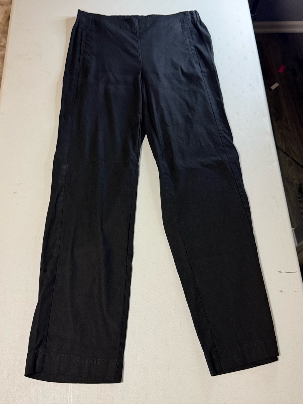 J Jill Linen Stretch Black Straight Leg Pants Women’s Size 6 Career Casual
